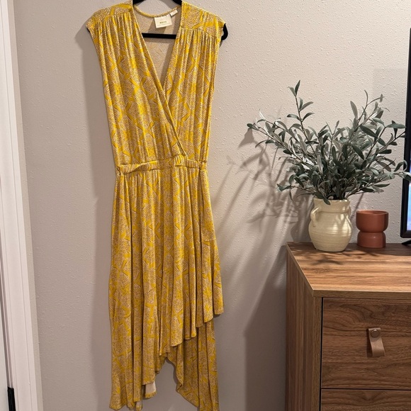 Maeve by Anthropologie Women’s XS Fete Floral Midi V-Neck Cap Sleeve Dress - Picture 1 of 7